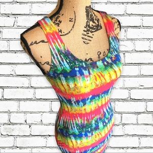 Bodycon Long Tie-Dye Rainbow Dress! Women’s Small